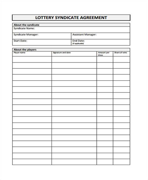 lottery syndicate form|Lottery Syndicate Guide .